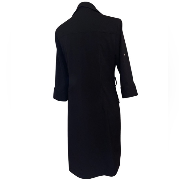Michael Kors Utility Dress w/Front Zipper & 3/4 Sleeves Black Size MEDIUM - Picture 3 of 10